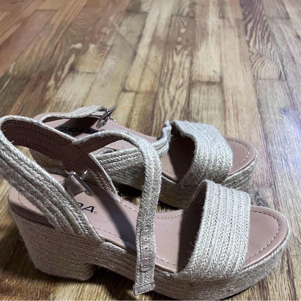 Soda Tan Espadrille Platform Sandals